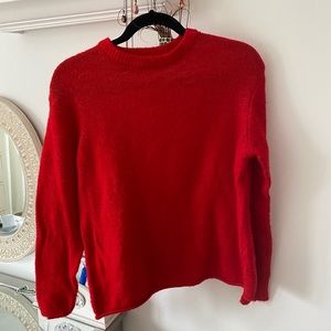 Red crew neck sweater